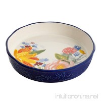 The Pioneer Woman Celia Pie Pan 9 Blue Floral Ceramic Stoneware - B07CCNG3SS